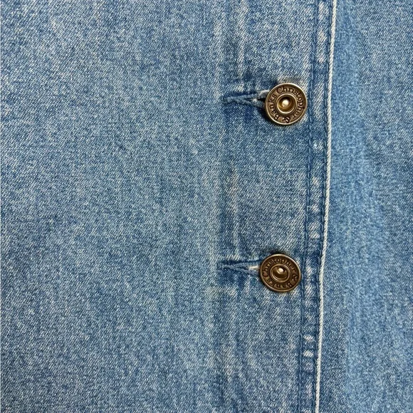 Vintage Long Denim Maxi Midi Button-Front Skirt 100% cotton Women’s 14” waist - Picture 8 of 10